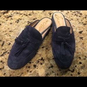 Sam Edelman Mule Flats Shoes 8.5 Navy Blue EUC